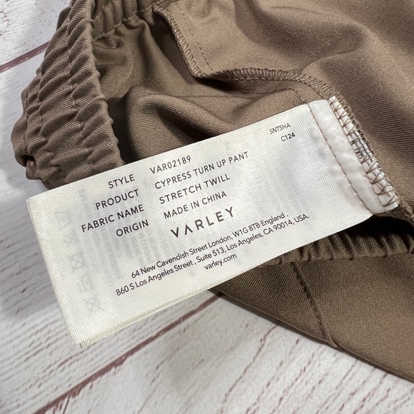 Varley Cypress Turn Up Pant - Small - stretch twill tan brown drawstring tapered - Picture 11 of 11
